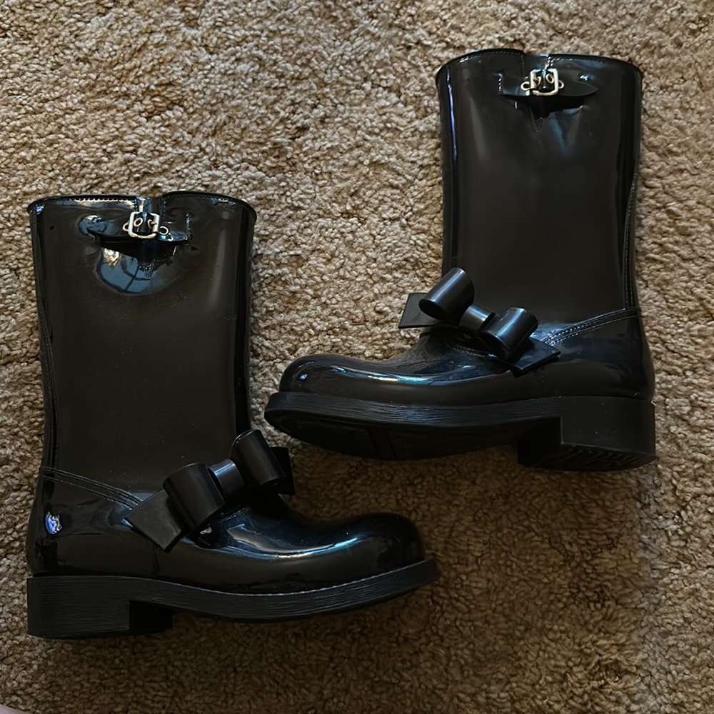 RED Valentino Black Rainboots